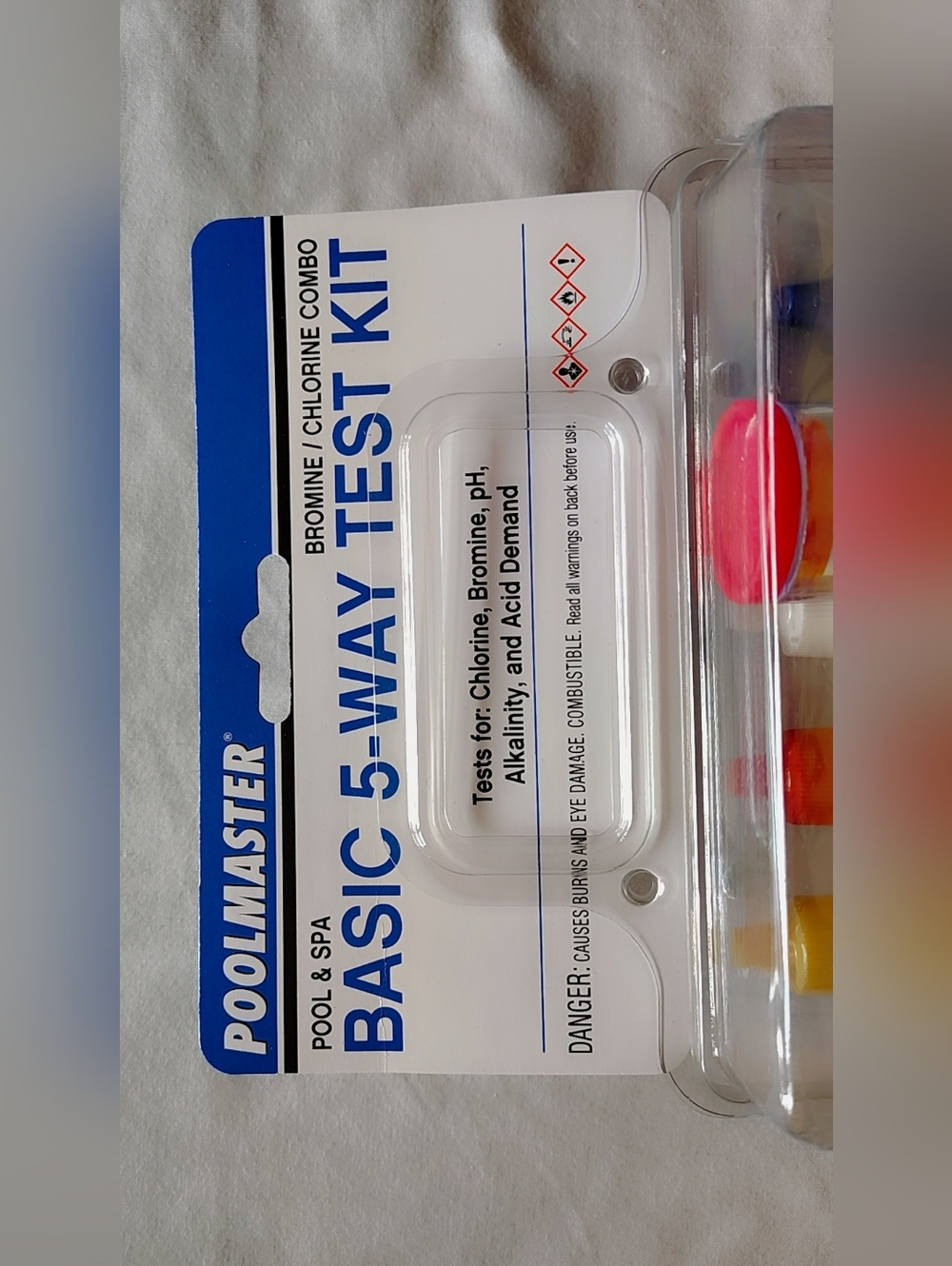 Poolmaster Basic 5-Way Test Kit - Yellow/Red/Blue/White - Picture 4 of 4